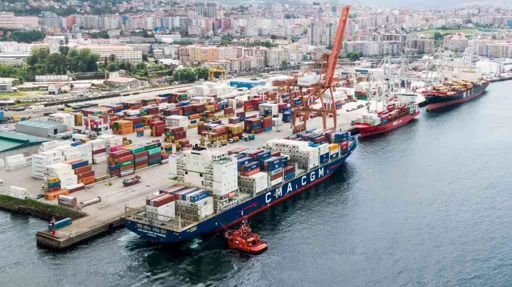 Vista do peirao de contedores de Guixar (Foto: Porto de Vigo).