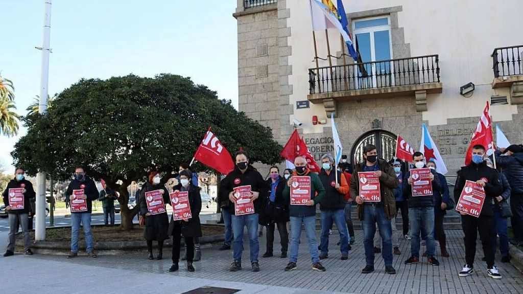 Protesta ante a delegación do Goberno español. (Foto: CIG)