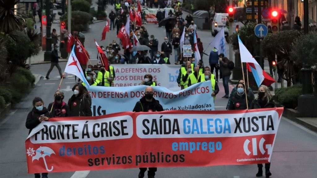 Una imaxe da manifestación decorrida en Vigo. (Foto: Nós Diario)