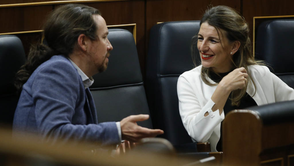 Pablo Iglesias e Yolanda Díaz (Foto: Europa Press).