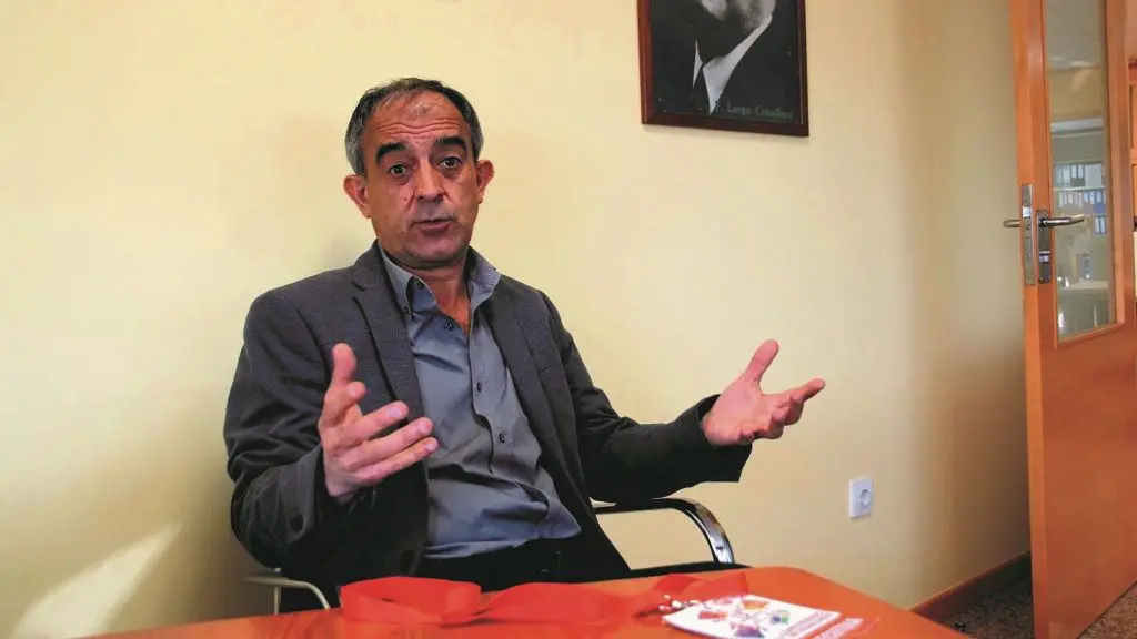O reelixido secretario xeral de UXT na Galiza, Jos&eacute; Ant&oacute;nio G&oacute;mez. (Foto: N&oacute;s Diario)