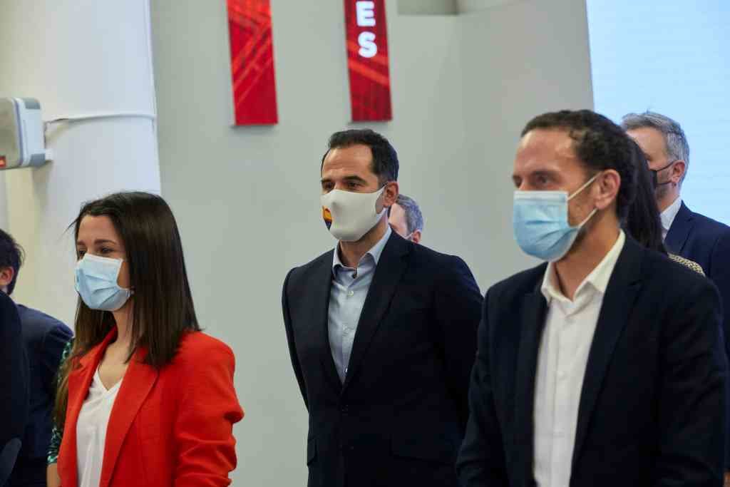 Inés Arrimadas, Ignacio Aguado e Edmundo Bal, candidato ás primarias de Cs para presidir Madrid.