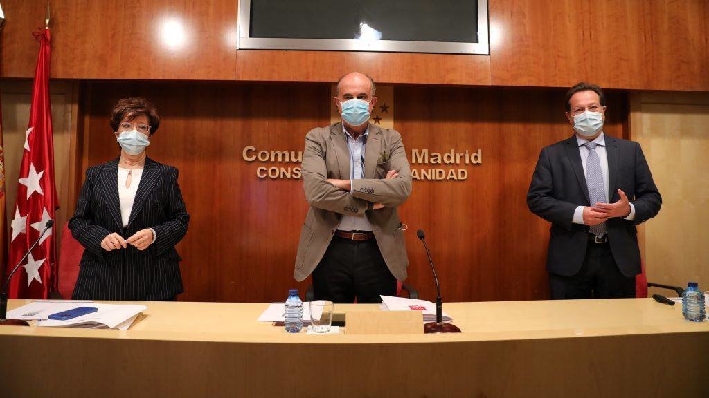 Un instante da rolda de prensa sobre a situación de Madrid, hoxe mesmo. (Foto: M. Fernández / Europa Press)