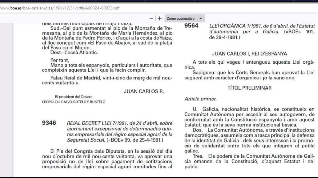 O documento está dispoñíbel en catalán pero non en galego. (Foto: Nós Diario)