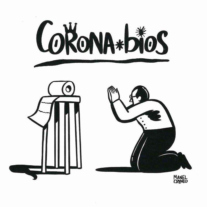 Capa de 'Corona-bios', de Manel Craneo
