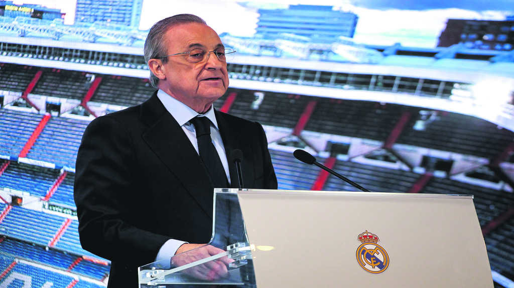 O presidente do Real Madrid e da Superliga europea de fútbol, Florentino Pérez. (Foto: Europa Press).