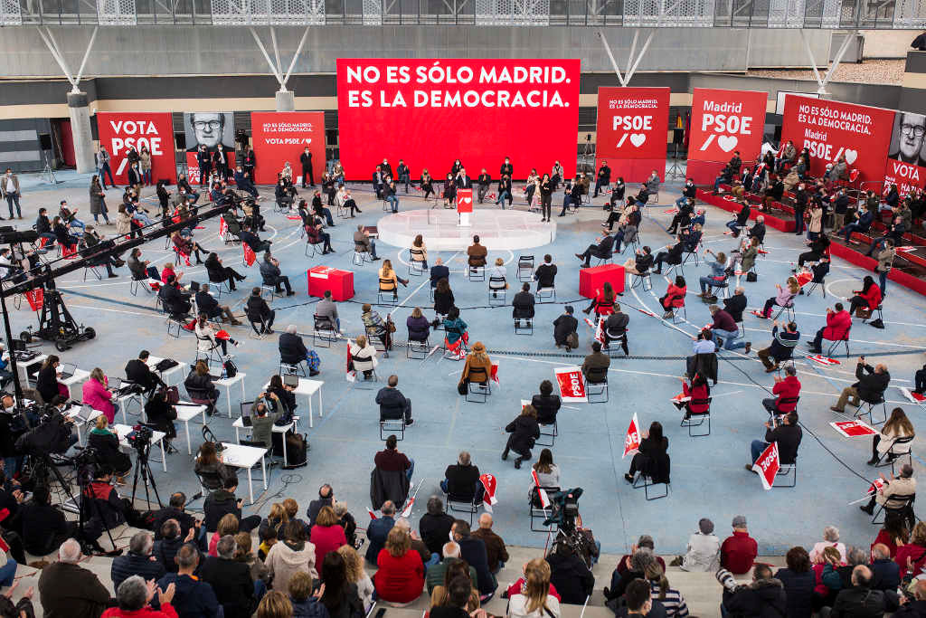 Un acto de campaña do PSOE en Xetafe. (Foto: Alejandro Martínez)