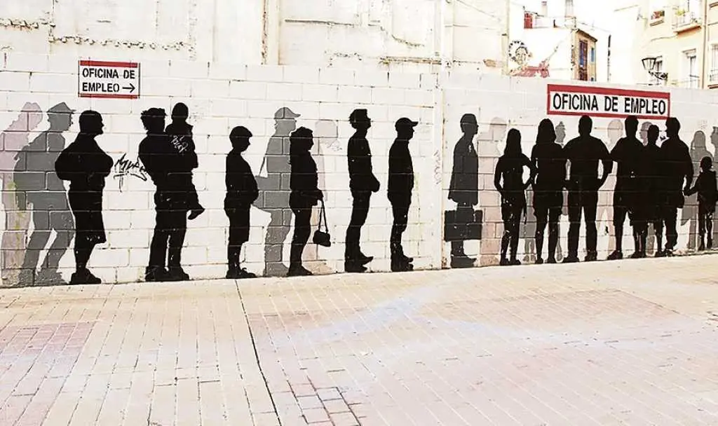 Mural sobre o desemprego (Imaxe: N&oacute;s Diario)