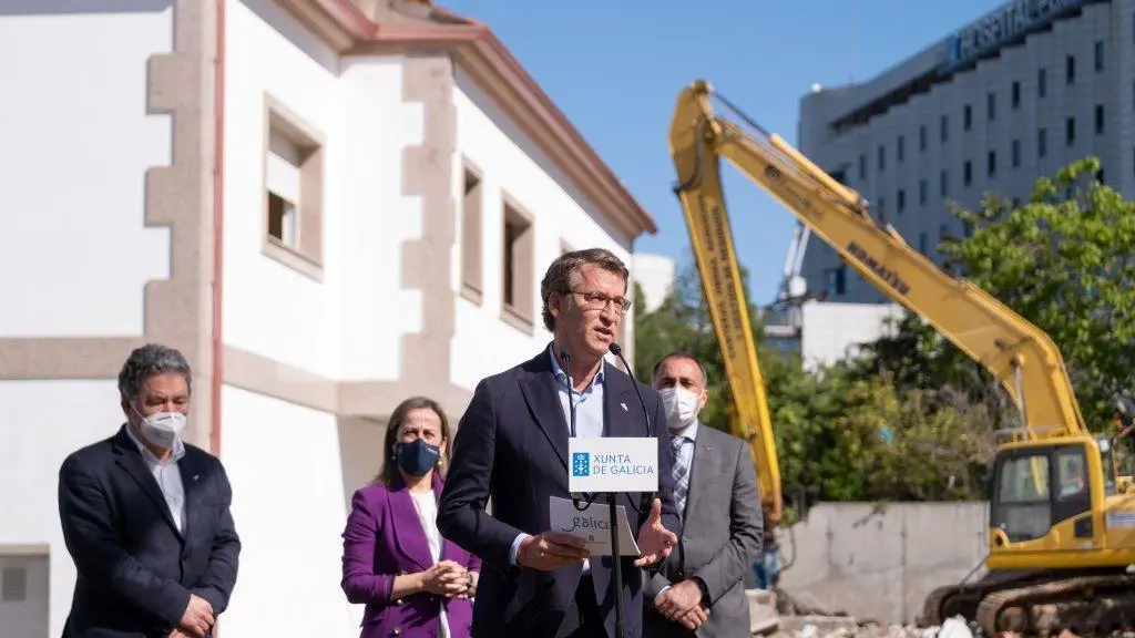 Alberto N&uacute;&ntilde;ez Feixoo durante o acto de hoxe. (Foto: David Cabez&oacute;n / Xunta da Galiza)