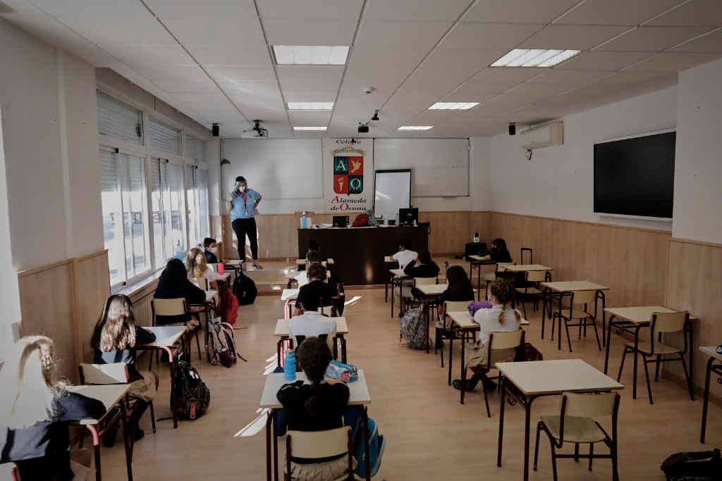 Un colexio en Madrid no comezo do curso escolar 2020-2021. (Foto: Jesús Hellín / Europa Press)