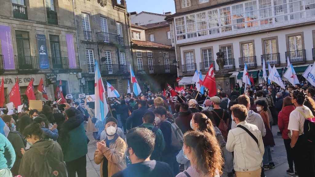 Concentración a prol do pobo palestino en Compostela. (Foto: Rubén Permui)