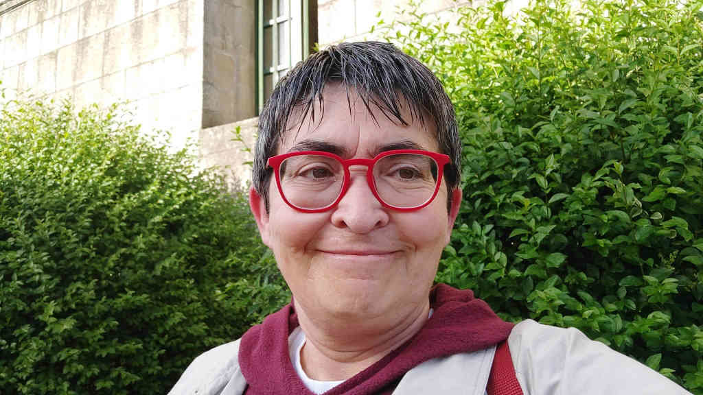 A investigadora e historiadora Mercedes Vázquez Bartomeu en Compostela (Nós Diario).