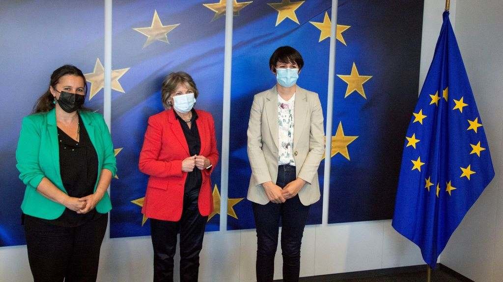 Ana Miranda, Elisa Ferreira e Ana Pontón, en Bruxelas. (Foto: Delmi Álvarez) #bruxelas #bng #comisióneuropea #anapontón