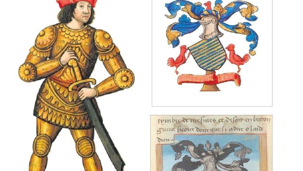 Na esquerda Hermin le Felon e no centro os escudos de Hermin le Felon e Malaquin le Gallois. (Foto: Nós Diario)