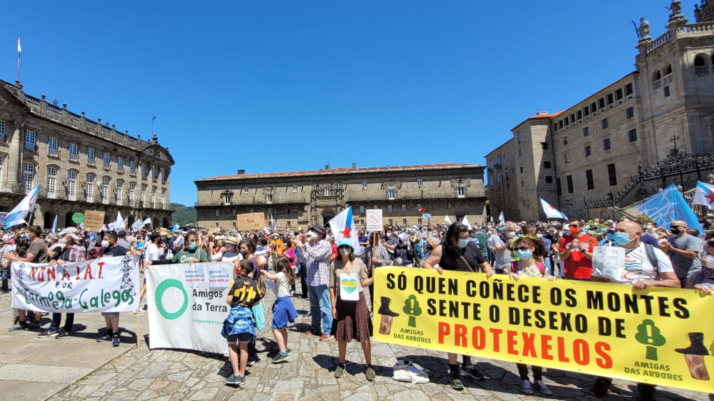 Manifestación contra a desfeita eólica en Compostela. (Foto: Laura Barcala)