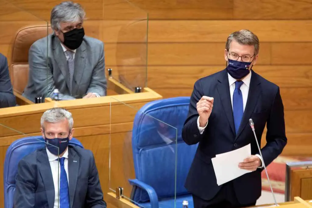 O presidente da Xunta, Alberto N&uacute;&ntilde;ez Feixoo, na sesi&oacute;n de control ao Goberno no Parlamento galego (Foto: Ana Varela)