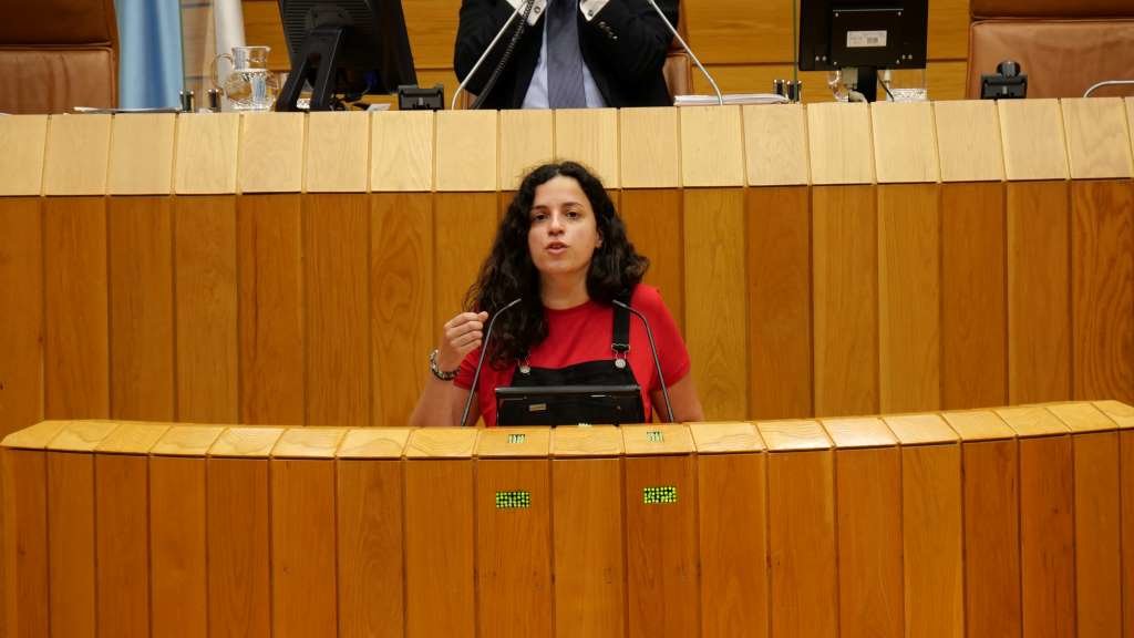 A deputada nacionalista Noa Presas defendeu onte unha moción no Parlamento para demandar ao Estado as competencias en materia de planificación enerxética (Foto: Nós Diario).