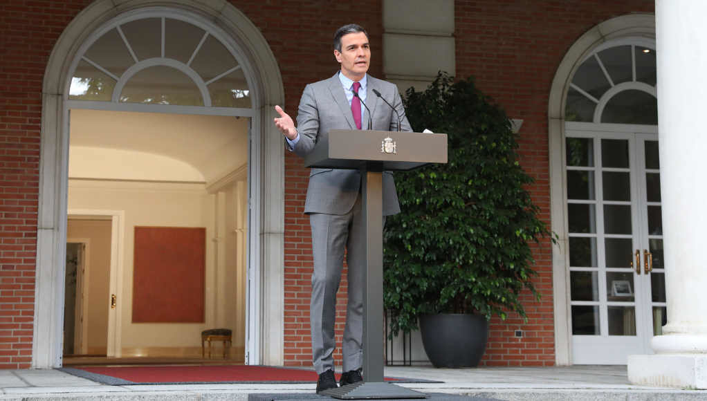 Pedro Sánchez, onte, durante a rolda de prensa posterior ao Consello de Ministras e Ministros. (Foto: M.Fernández.POOL / Europa Press)
