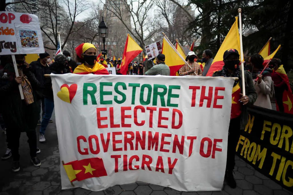Manifestaci&oacute;n a prol de Tigrai nos Estados Unidos. (Foto: Brian Branch Price / ZUMA Wire / dpa)