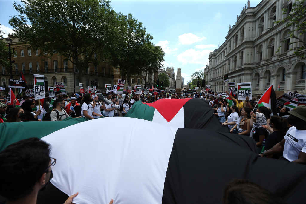 Manifestación a favor de Palestina hai dúas semanas en Londres. (Foto: Tayfun Salci / ZUMA Wire / dpa)