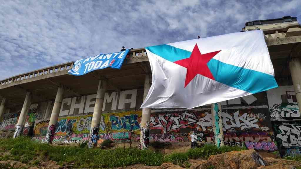 Bandeira da Patria despregada este domingo na regata Bandeira Cidade da Coruña (Foto: Nós Diario)