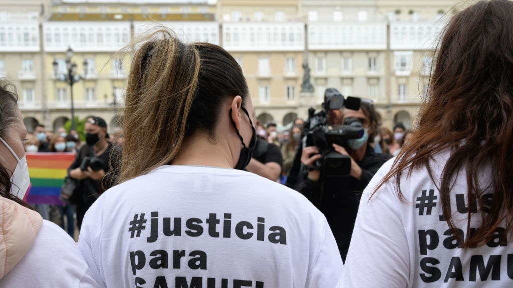 Un momento da concentración da segunda feira na Coruña. (Foto: M.Dylan / Europa Press)