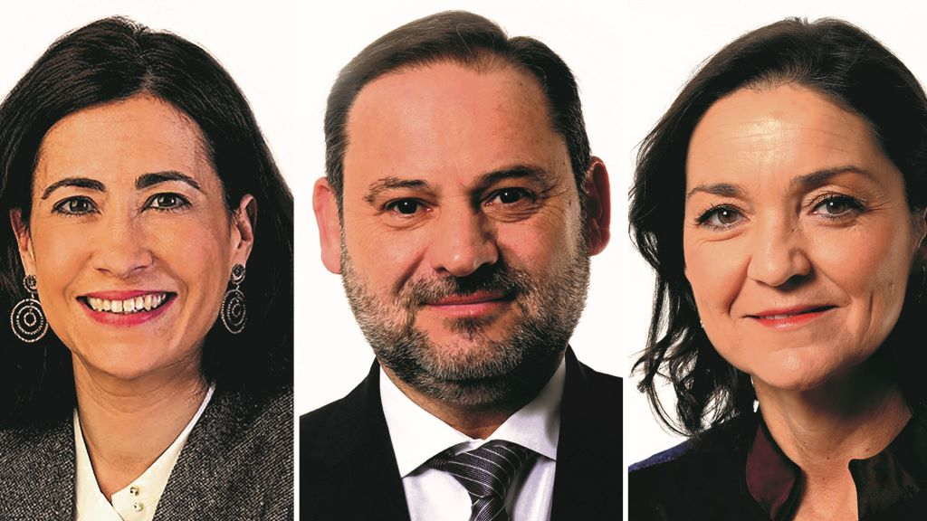 Raquel Sánchez, José Luis Ábalos e Reyes Maroto. (Foto: Goberno de España)