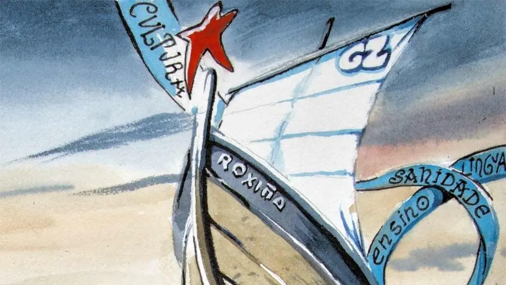 Detalle do dese&ntilde;o de H&eacute;itor Picallo para a capa do 'Sermos Galiza' especial D&iacute;a da Patria Galega