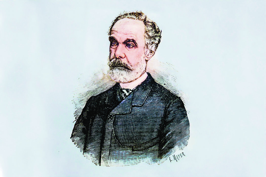 O escritor estradense Marcial Valladares nun retrato coloreado [Nós Diario].