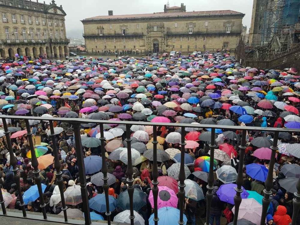 Concentración en Compostela convocada polos sindicatos 
o 8 de marzo, Día da Muller Traballadora. / Europa Press