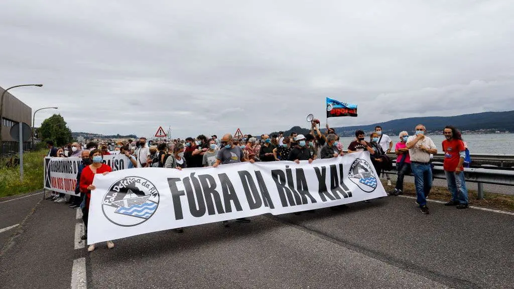 Manifestaci&oacute;n contra ENCE o pasado 4 de xullo en Pontevedra. (Foto: Marta V&aacute;zquez Rodr&iacute;guez / Europa Press).