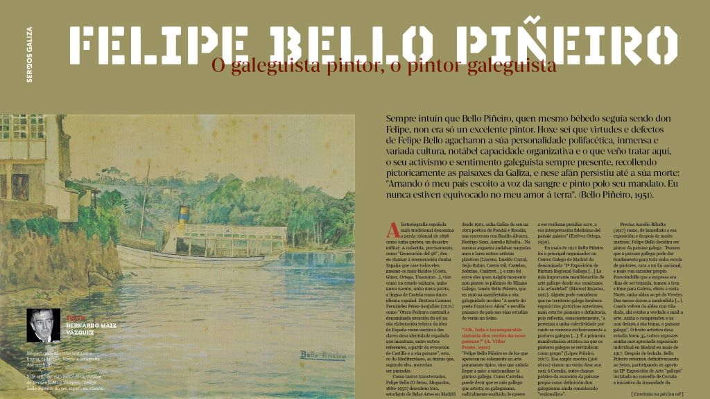 Unha parte da reportaxe sobre o pintor mugardés Bello Piñeiro. (Foto: Sermos Galiza)