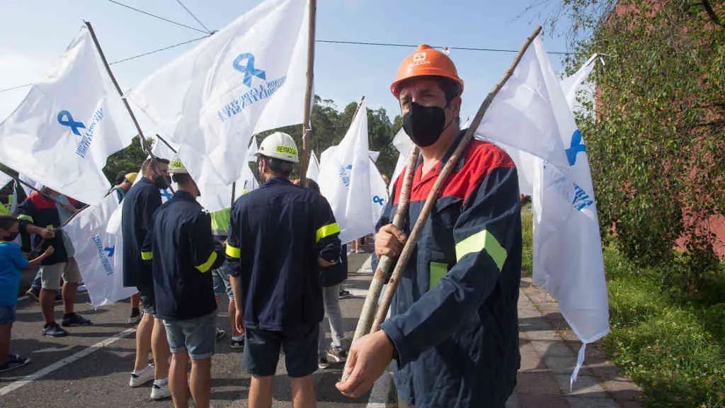 Protestas do persoal de Alcoa en San Cibrao, Cervo, o pasado 19 de xullo (Arxina)