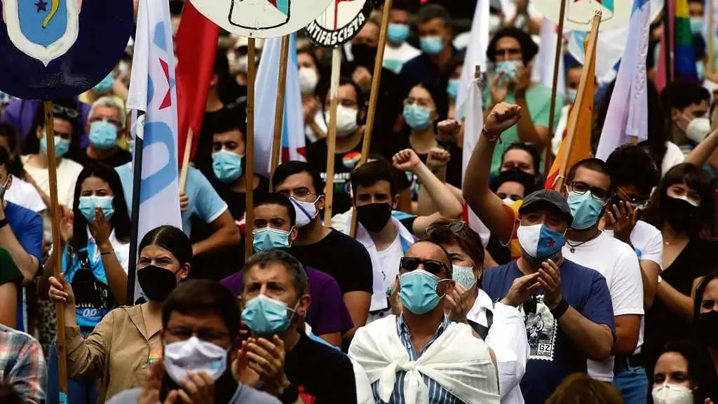 Manifestaci&oacute;n do D&iacute;a da Patria Galega o pasado 25 de xullo de 2021, na praza da Quintana (Compostela). (Foto: Europa Press) #d&iacute;adapatriagalega #bng #compostela