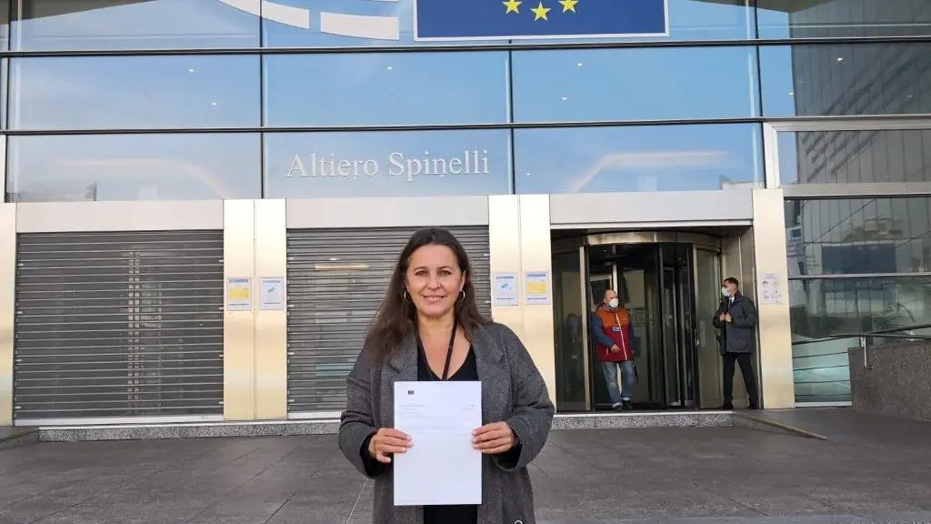 Ana Miranda ante o Parlamento Europeo.