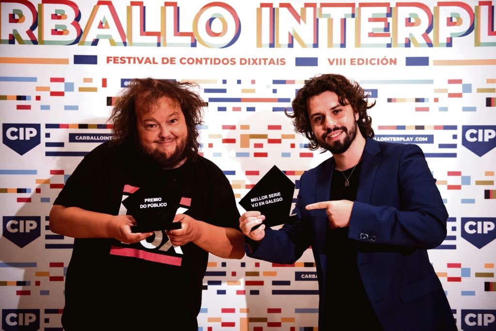 Os creadores de 'Mataría', Pedro Brandariz e Javier Seoane, durante a entrega de premios no Interplay (Foto: Leo López / Carballo Interplay).