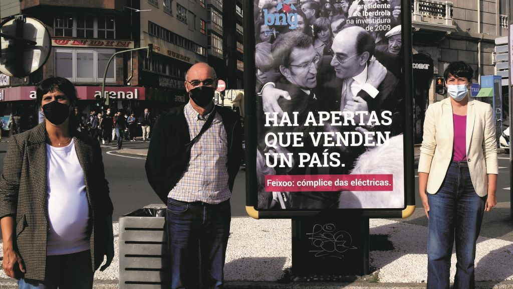 Francisco Jorquera e Ana Pontón presentando a campaña do BNG contra a suba da luz. (Foto: Europa Press) #bng #eléctricas #pontón #jorquera #feixoo #iberdrola