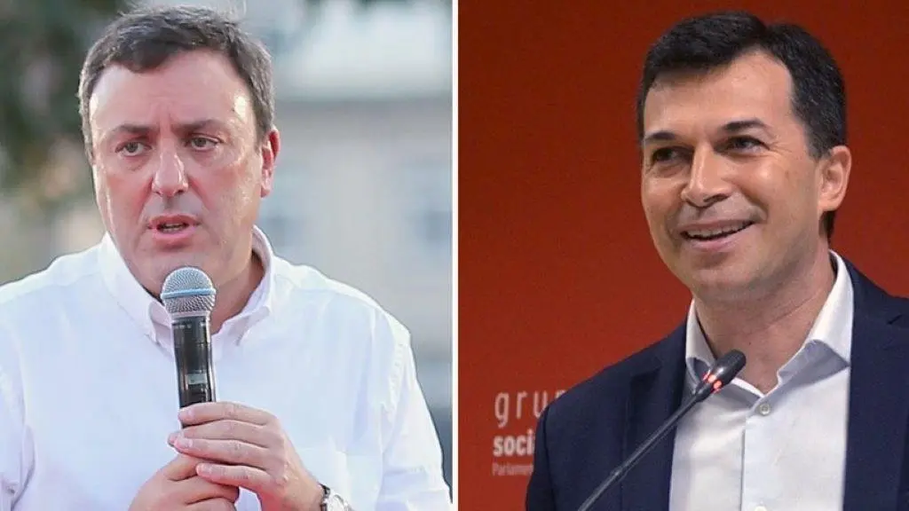 Os candidatos Valent&iacute;n Gonz&aacute;lez Formoso e Gonzalo Caballero. (Foto: Europa Press / PSdeG)