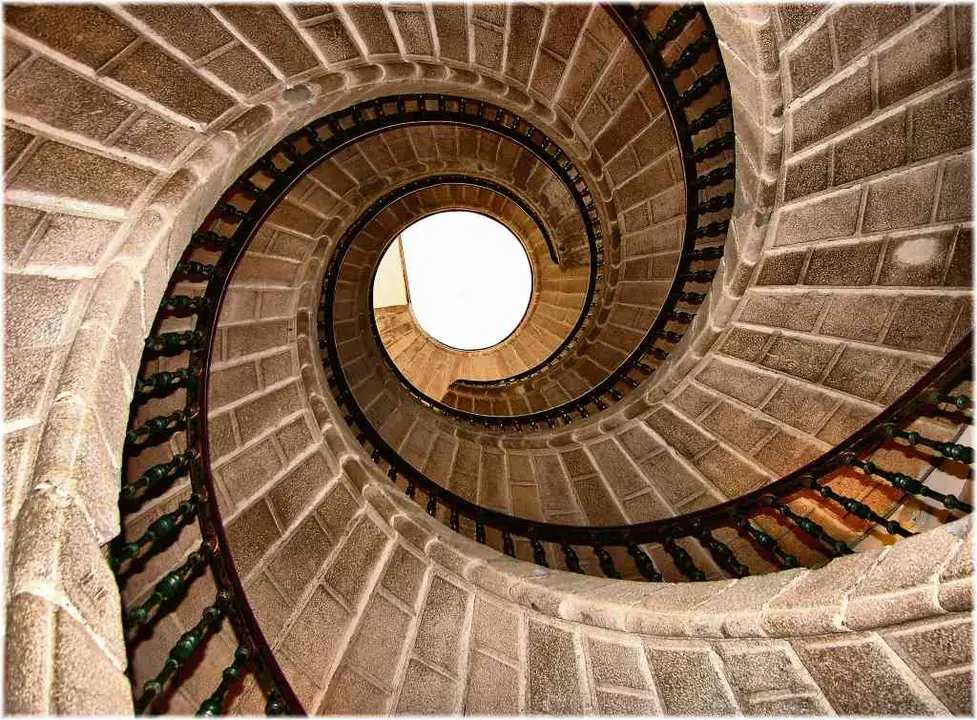 A tripla escaleira de caracol do convento de San Domingos de Bonaval, en Compostela. Foto: Jos&eacute; Lu&iacute;s Cernadas