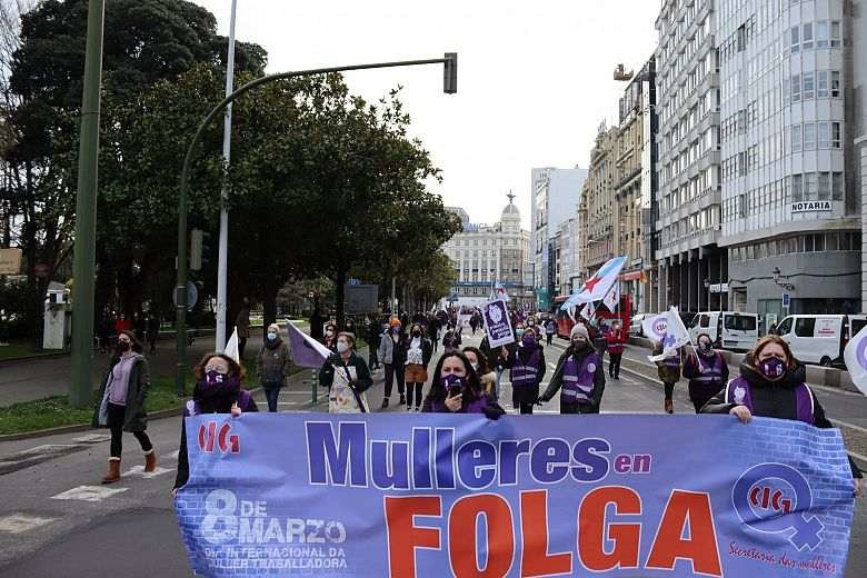 Manifestación do 8 de marzo decorrida na Coruña. (Foto: CIG) #vulneración #dereitos #dereitosfundamentais #xunta #folga #cig #8m