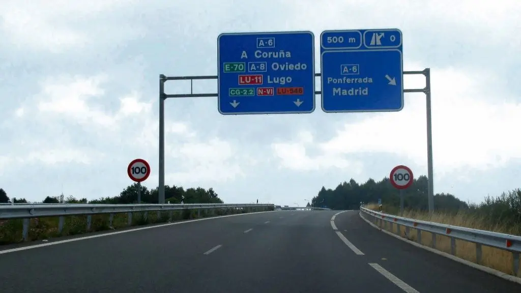 Tramos galegos da autov&iacute;a A-6 (Foto: European Roads).