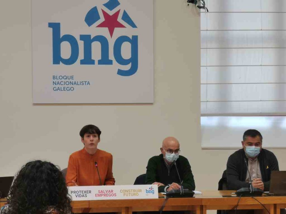 A portavoz nacional do BNG, Ana Pontón, nas xornadas do Bloque sobre enerxía no Parlamento. Foto: Europa Press