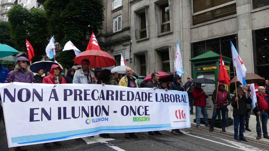 Manifestación realizada en Vigo en 2019 pola CIG contra a precariedade laboral en Ilunion (Nós Diario).