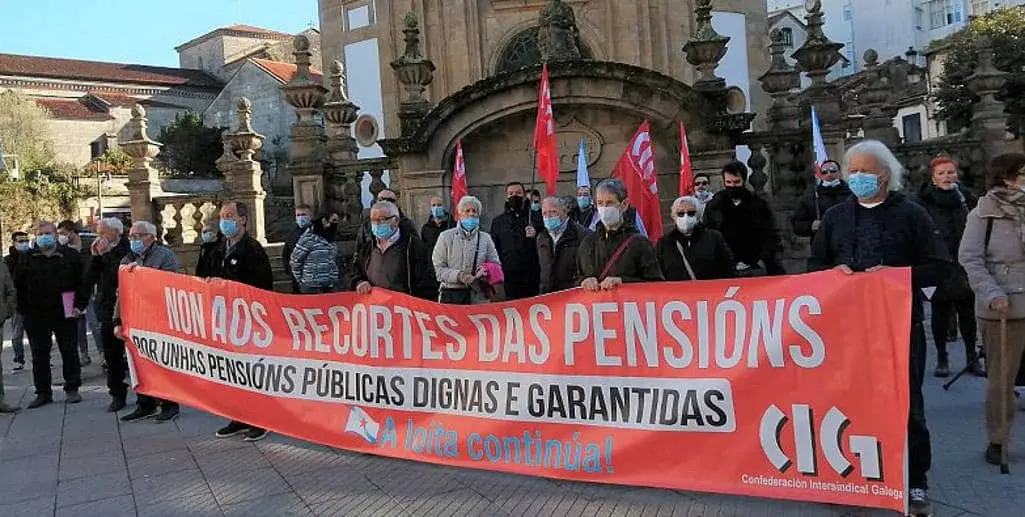 Protesta de pensionistas da CIG o pasado mes de novembro en Pontevedra (Foto: N&oacute;s Diario).