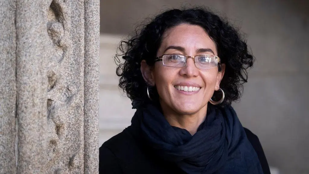 Karina Ochoa no Hostal dos Reis Cat&oacute;licos en Compostela (Foto: Arxina).