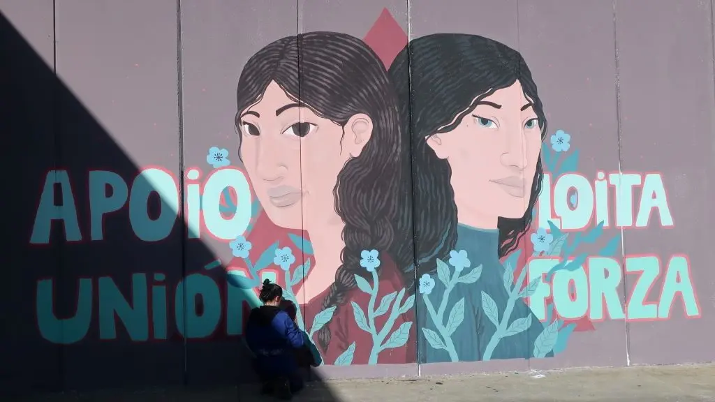 Mural realizado por internas da prisi&oacute;n da Lama contra a violencia de x&eacute;nero (Foto: Instoituci&oacute;ns Penitenciarias).