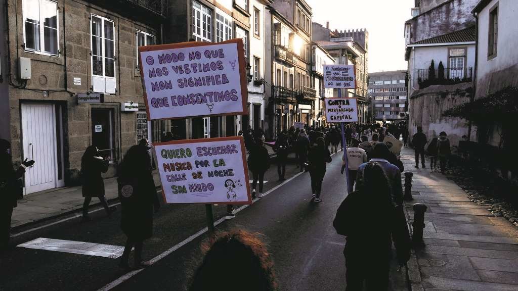 Manifestación en Compostela o pasado 8 de marzo (Foto: Arxina).