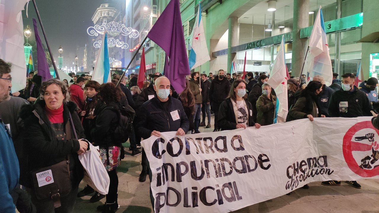 Mobilización pola absolución de Chema Naia este 11 de decembro na Coruña (Foto: Movemento Arredista)