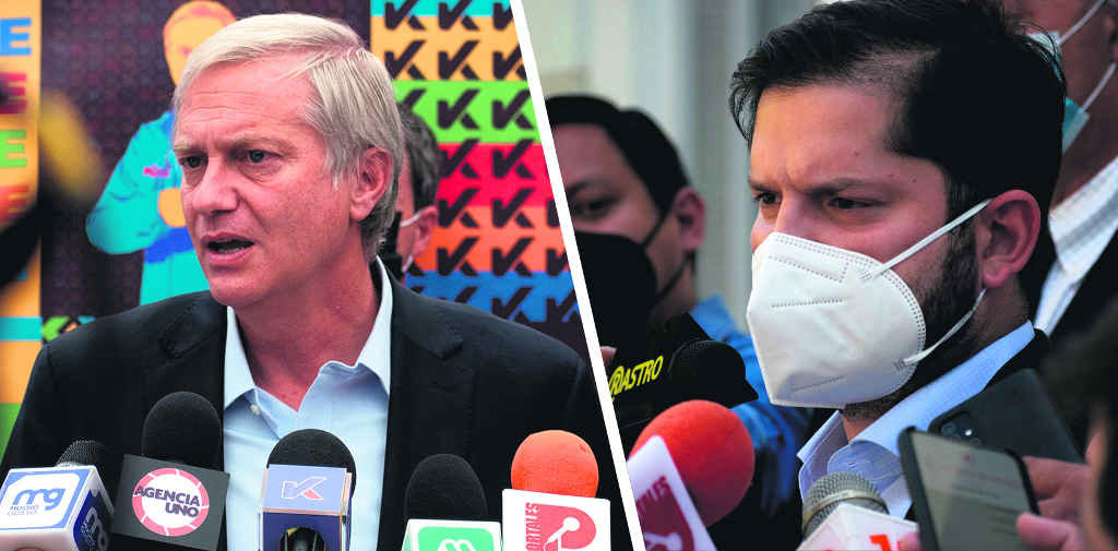 José Antonio Kast (Partido Republicano) e Gabriel Boric (Aprobo Dignidade). (Foto: Matias Basualdo / ZUMA Press)
