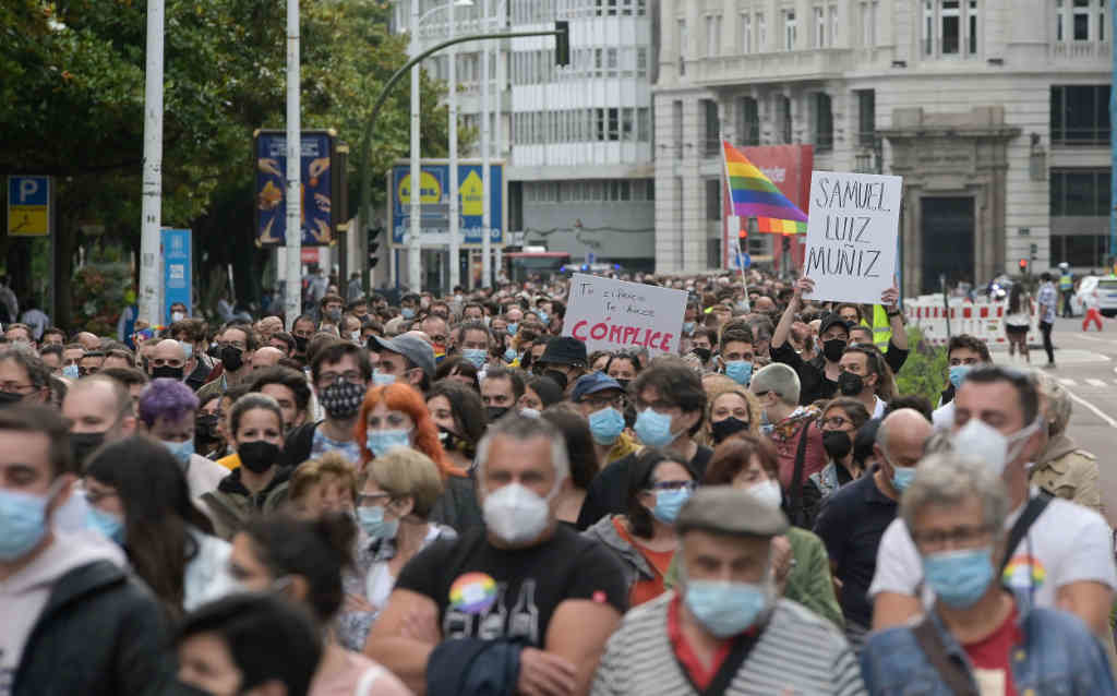 Mobilización na Coruña o 9 de xullo en contra da violencia contra as persoas LGTBI após a morte de Samuel Luiz. (Foto: M. Dylan / Europa Press)